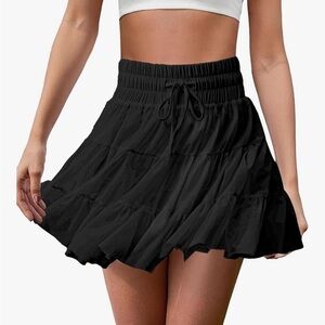 FireSwan Women’s Black Tennis Skort XS Skirt High Rise Athletic Pleated Tulle
